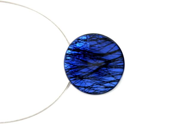 Halskette Harz blau laminiertes Perlmutt