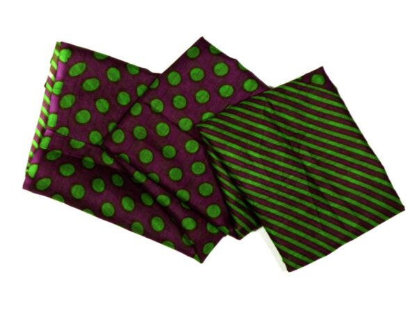 Schal Baumwolle lila grün Dots and Linien