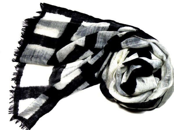 Schal Wolle schwarz weiß