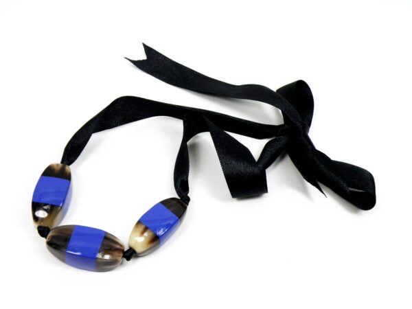 Halskette Horn lackiert blau