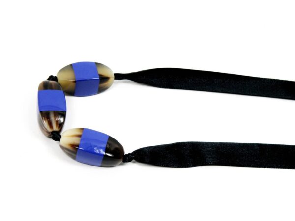 Halskette Horn lackiert blau