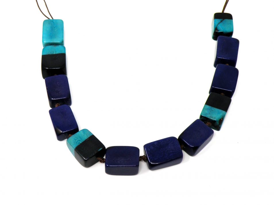 Halskette Tagua blau