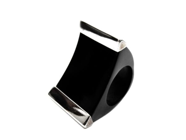 Ring Horn mit Silber schwarz 1