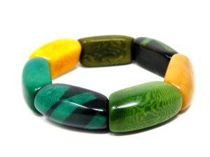 Armband Tagua grün gelb bunt