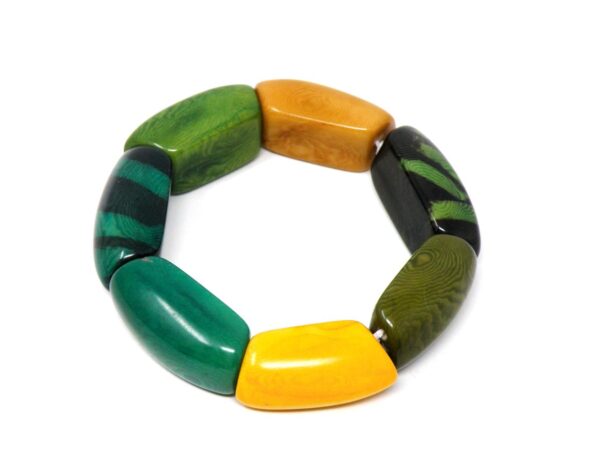 Armband Tagua grün gelb bunt