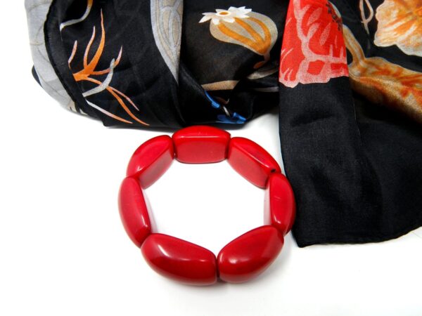 Kombination Schal Seide und Armband Tagua